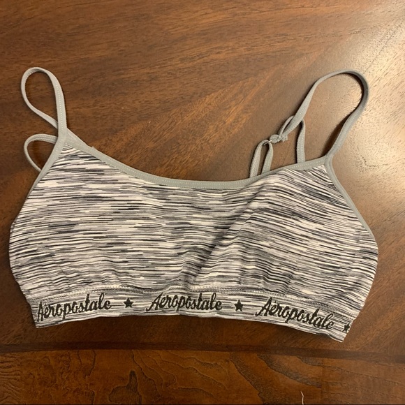 Aeropostale Set of 2 Small Gray and Black Bralettes - Picture 2 of 10